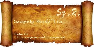 Szegedy Rozália névjegykártya