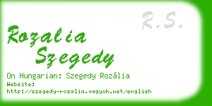 rozalia szegedy business card